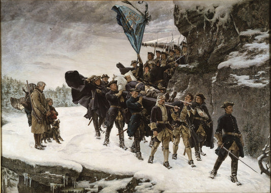Bringing Home the Body of King Karl XII of Sweden by Gustaf Cederstrom, vintage art, modern poster print