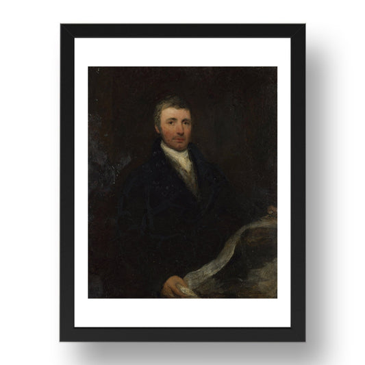 British (possibly Sir William Boxall): Portrait of a Man aged about 45, Poster in 17x13"(A3) Frame