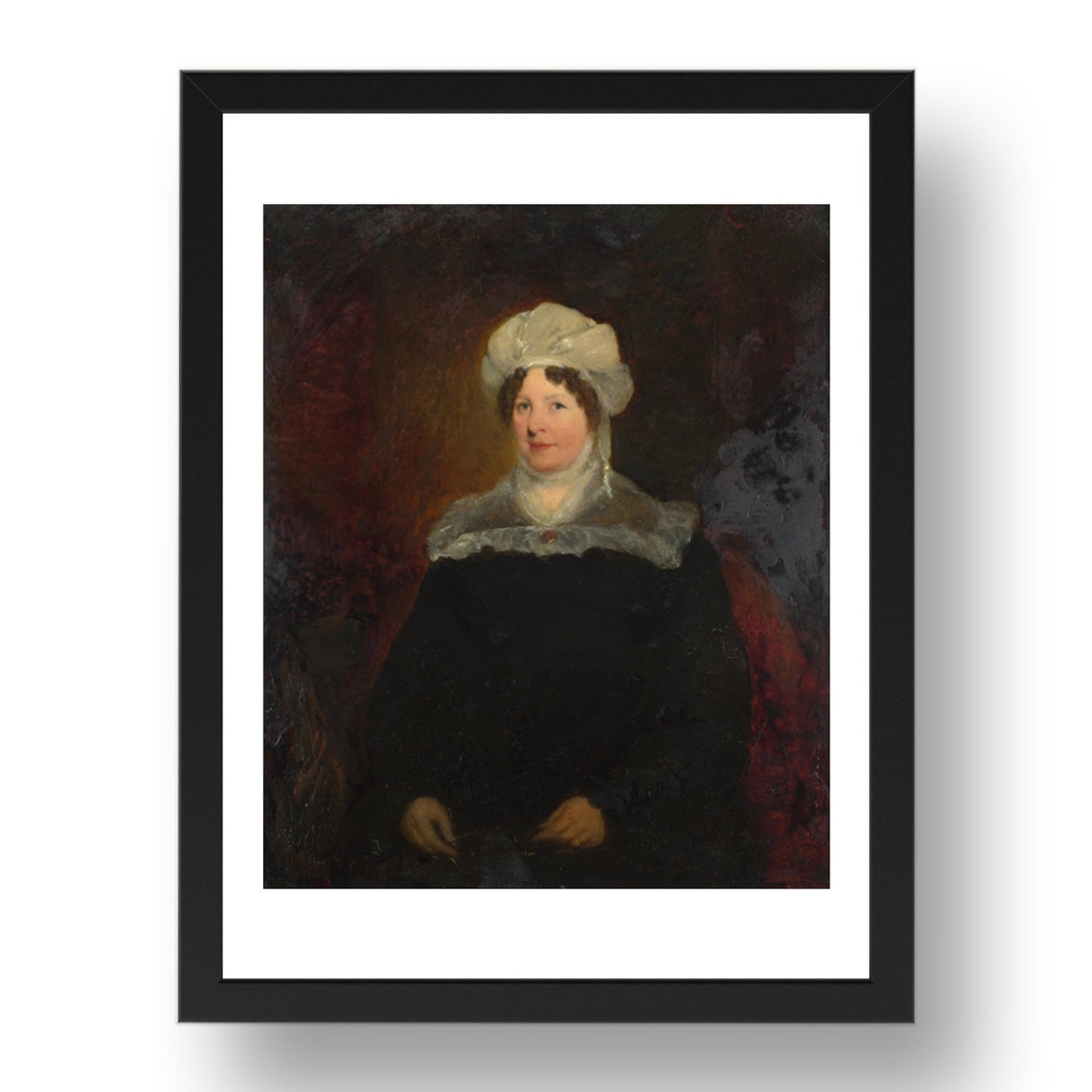 British (possibly Sir William Boxall): Portrait of a Woman aged about 45, Poster in 17x13"(A3) Frame