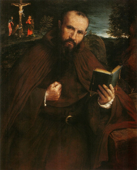 Brother Gregorio Belo of Vicenza, vintage artwork by Lorenzo Lotto, A3 (16x12") Poster Print