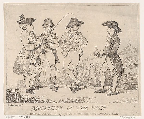 Brothers of the Whip November 27, 1781-Thomas Rowlandson, Afte, vintage art, A3 (16x12") Poster Print