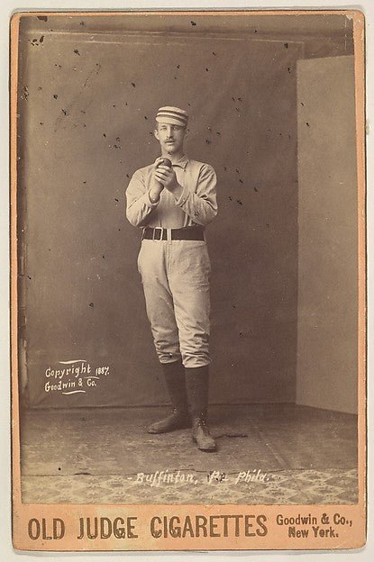 :Buffinton Pitcher Philadelphia from the series Old Judge Cigarettes 1887, vintage artwork, 16x12"(A3) Poster Print
