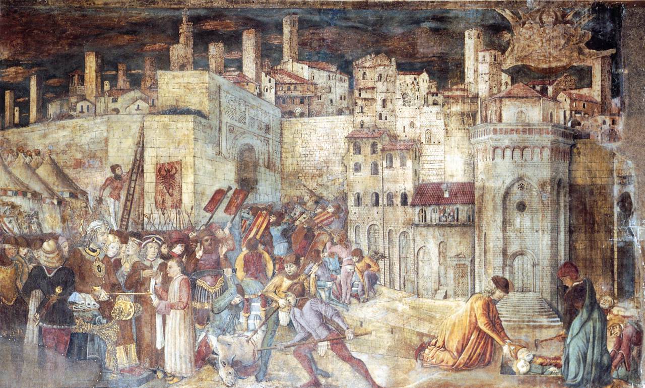 Burial of St Ercolano Outside the Gates of Perugia, vintage artwork by Benedetto Bonfigli, A3 (16x12") Poster Print