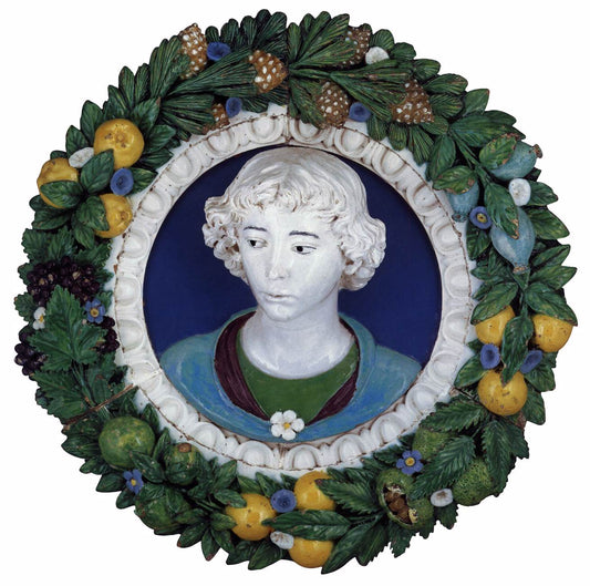 Bust of a Young Man, vintage artwork by Andrea della Robbia, A3 (16x12") Poster Print