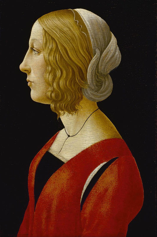 Bust of a Young Woman, vintage artwork by Raffaellino del Garbo, A3 (16x12") Poster Print