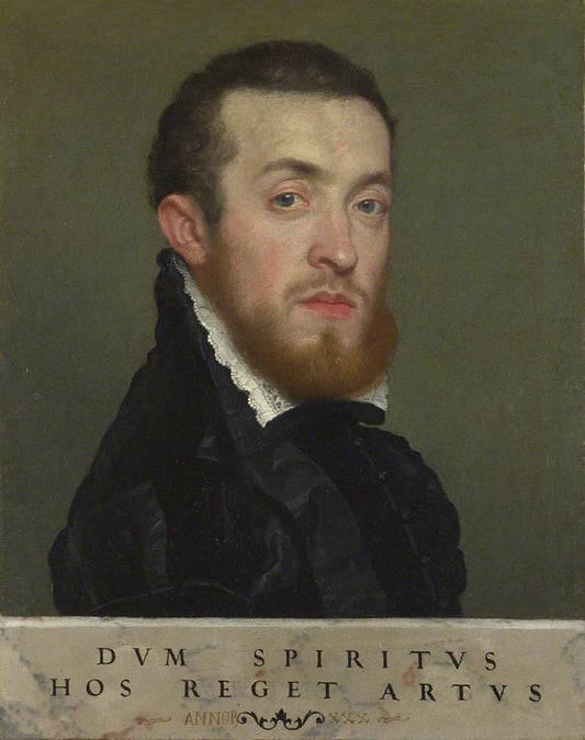 Bust Portrait of a Young Man with an Inscription (Count Lupi of Bergamo), vintage artwork by Giovanni Battista Moroni, A3 (16x12") Poster Print