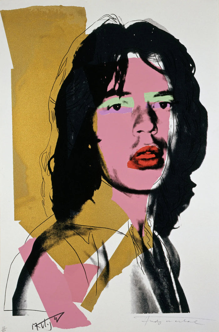Portrait of Mick Jagger by Andy Warhol,  16x12