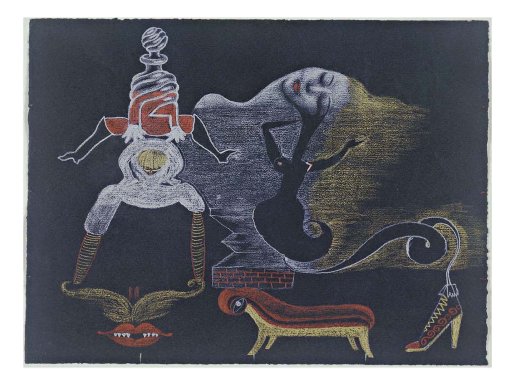 Cadavre Exquis with Valentine Hugo, Andre Breton, Tristan Tzara and Greta Knutson - Landscape, 16x12" (A3) Poster Print