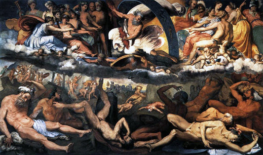 Caduta dei Giganti, vintage artwork by Perino del Vaga, A3 (16x12") Poster Print