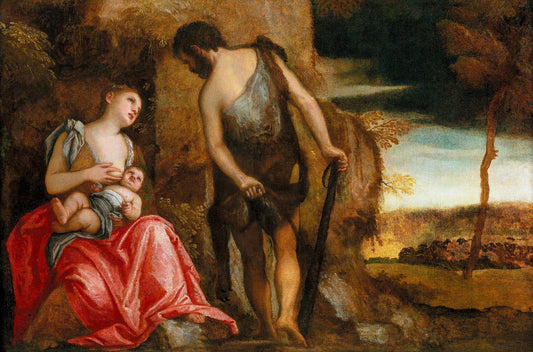 Cain and his Family Wandering, vintage artwork by Veronese, A3 (16x12") Poster Print
