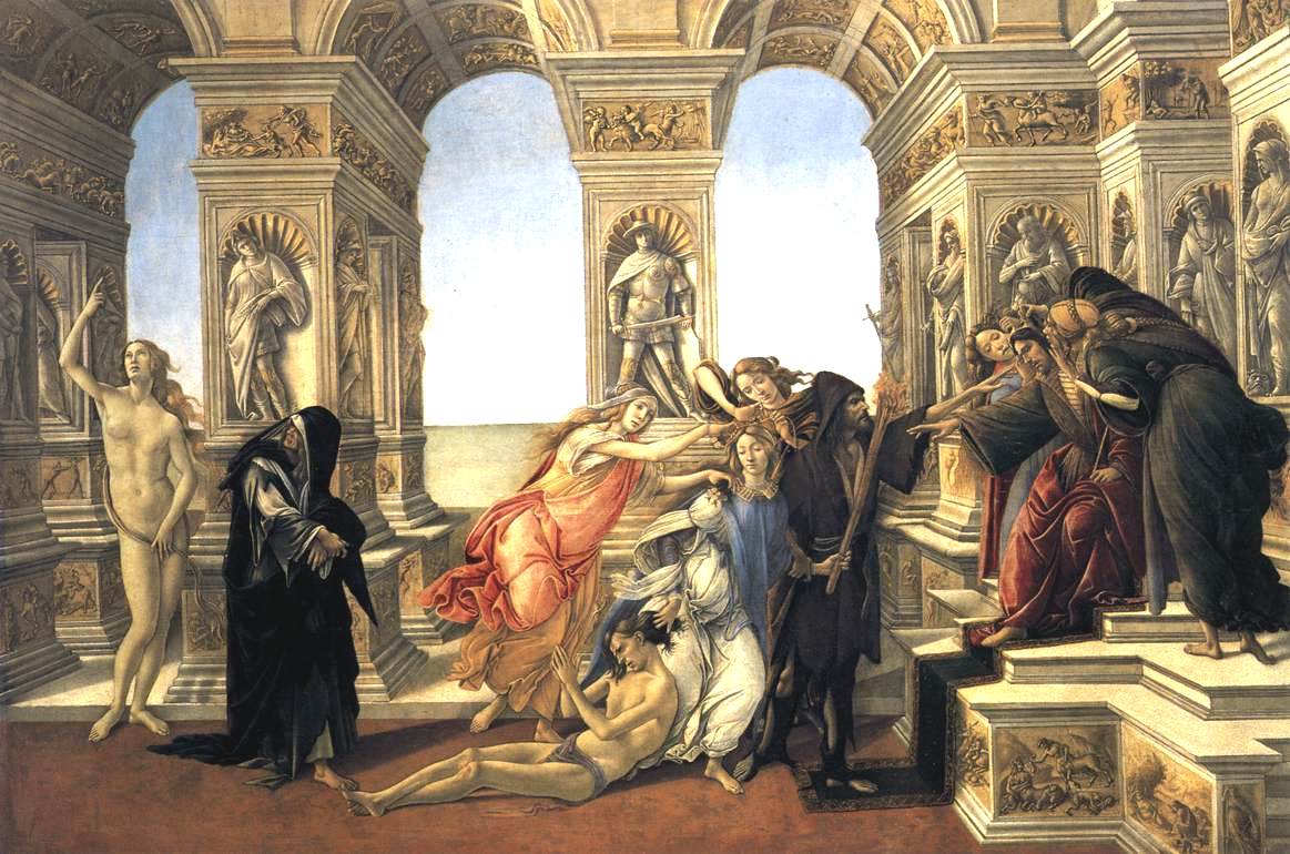 Calumny of Apelles, vintage artwork by Sandro Botticelli, A3 (16x12") Poster Print