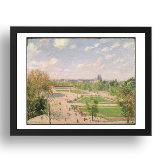 Camille Pissarro: Garden Tuileries  Spring Morning (1899), vintage artwork, A3 Size Reproduction Poster Print in 17x13" Black Frame