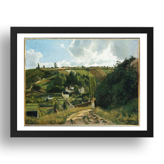 Camille Pissarro: Jalais Hill, Pontoise (1867), vintage artwork, A3 Size Reproduction Poster Print in 17x13" Black Frame