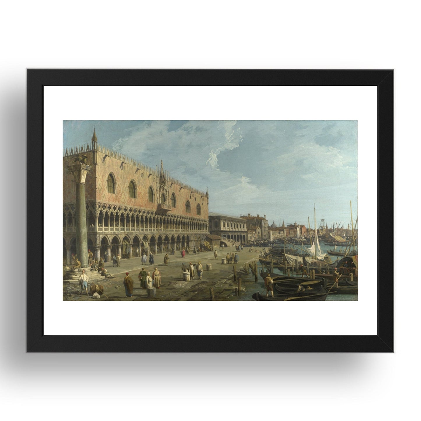 Canaletto: Venice: The Doge's Palace and the Riva degli Schiavoni, Poster in 17x13"(A3) Frame