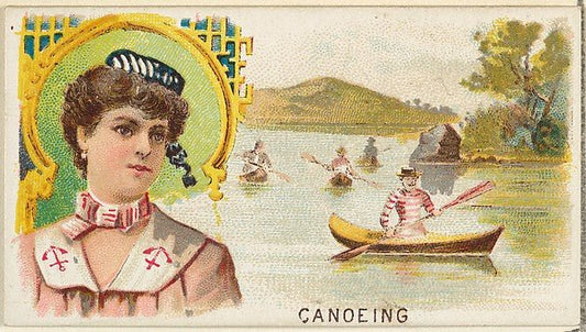 :Canoeing from the Games and Sports series for Old Judge Cigarettes 1889, vintage artwork, 16x12"(A3) Poster Print