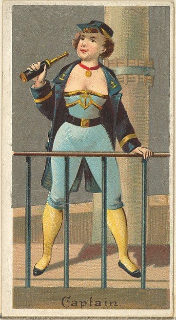 :Captain from the Occupations for Women series for Old Judge and Dogs Head Cigarettes 1887, vintage artwork, 16x12"(A3) Poster Print