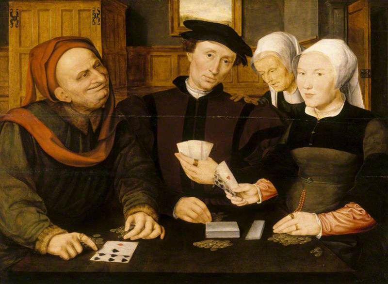Card Players (The Prodigal Son?), vintage artwork by Jan Massys, A3 (16x12") Poster Print