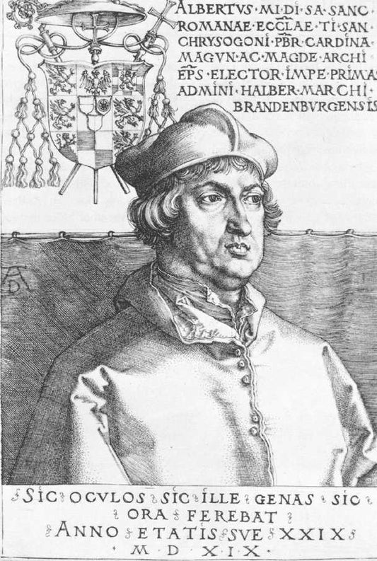Cardinal Albrecht of Brandenburg; or, The Small Cardina, vintage artwork by Albrecht Dürer, A3 (16x12") Poster Print