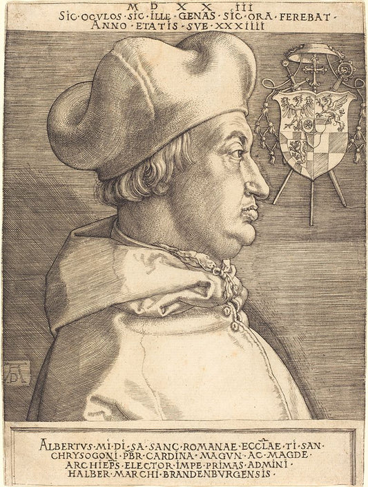 Cardinal Albrecht Of Brandenburg, vintage artwork by Albrecht Dürer, A3 (16x12") Poster Print