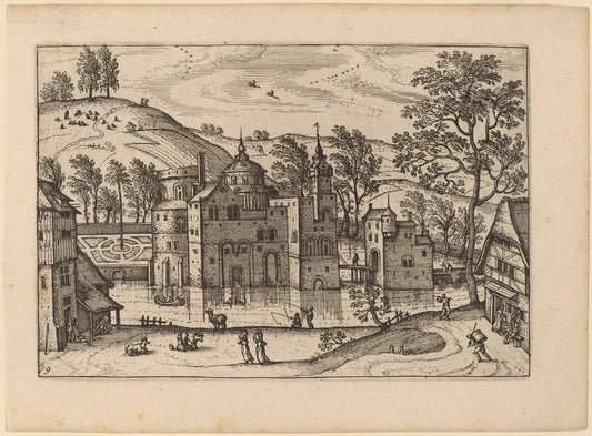 Carel Collaert:Castle with a Moat,16x12"(A3) Poster