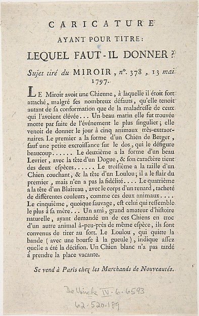 Caricature  Ayant Pour Titre: Lequel Faut-il Donner?  Sujet ti, vintage art, A3 (16x12") Poster Print