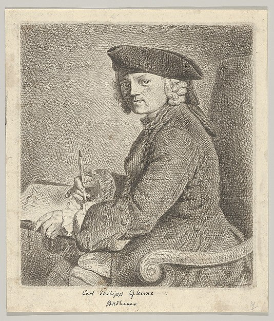 Carl Philipp Glume  the Artist's Brother 1748-Johann Gottlieb , vintage art, A3 (16x12") Poster Print