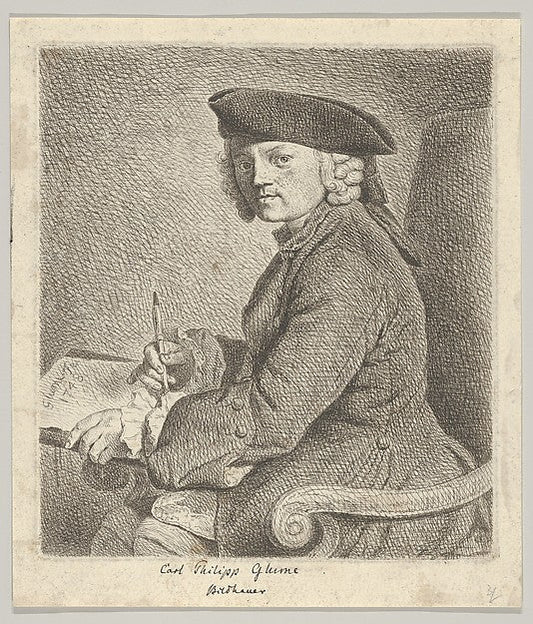 Carl Philipp Glume  the Artist's Brother 1748-Johann Gottlieb , vintage art, A3 (16x12") Poster Print