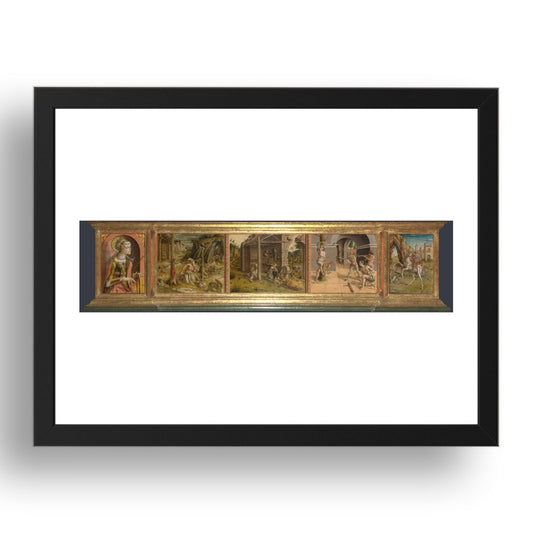 Carlo Crivelli: Predella of La Madonna della Rondine, Poster in 17x13"(A3) Frame
