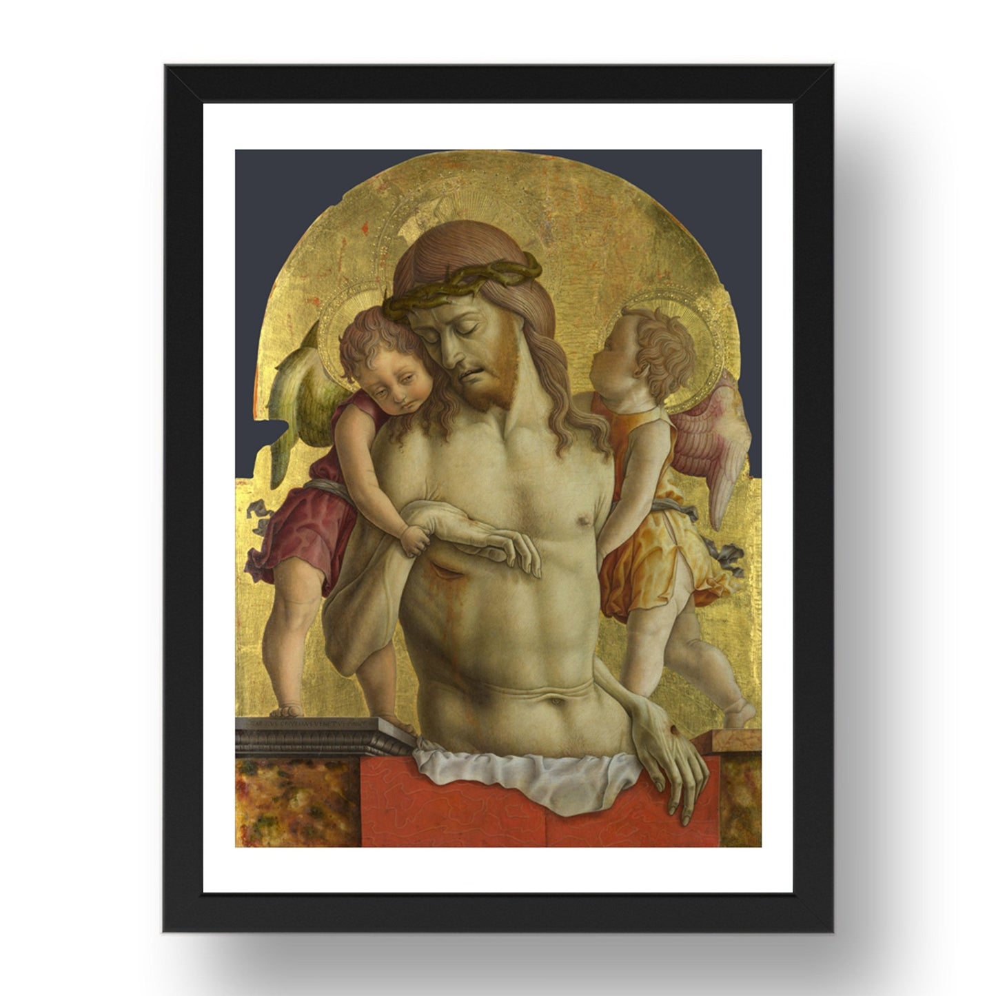 Carlo Crivelli: The Dead Christ supported by Two Angels, Poster in 17x13"(A3) Frame
