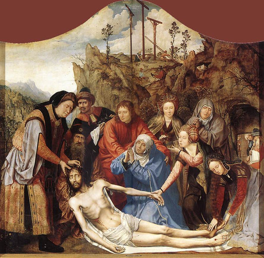 Carpenter's Guild Altarpiece (central panel:Lamentation), vintage artwork by Quentin Massys, A3 (16x12") Poster Print