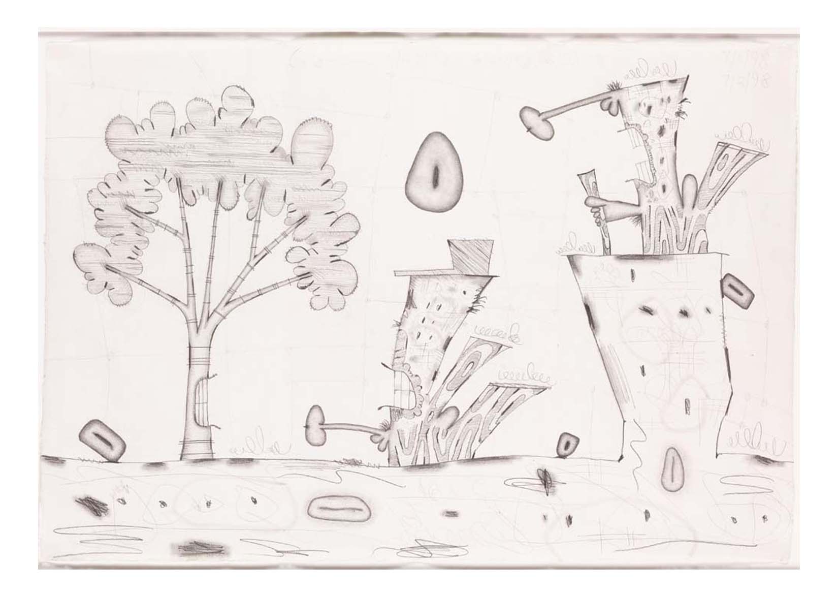 Carroll Dunham - Untitled, 16x12" (A3) Poster Print