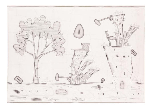 Carroll Dunham - Untitled, 16x12" (A3) Poster Print