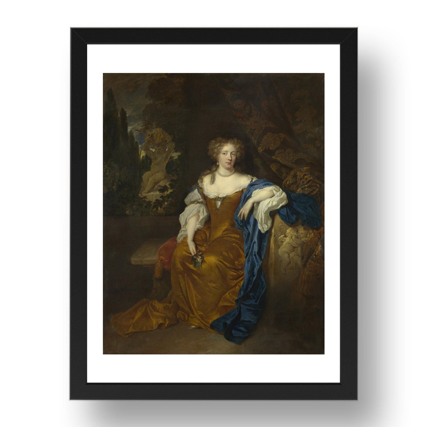 Caspar Netscher: Portrait of a Lady, Poster in 17x13"(A3) Frame
