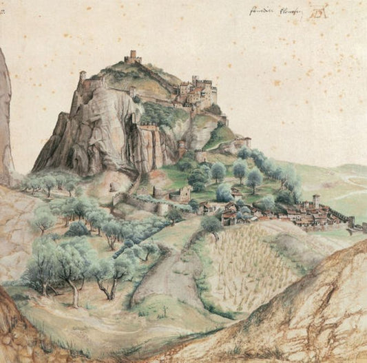 Castle and Town of Arco, vintage artwork by Albrecht Dürer, A3 (16x12") Poster Print