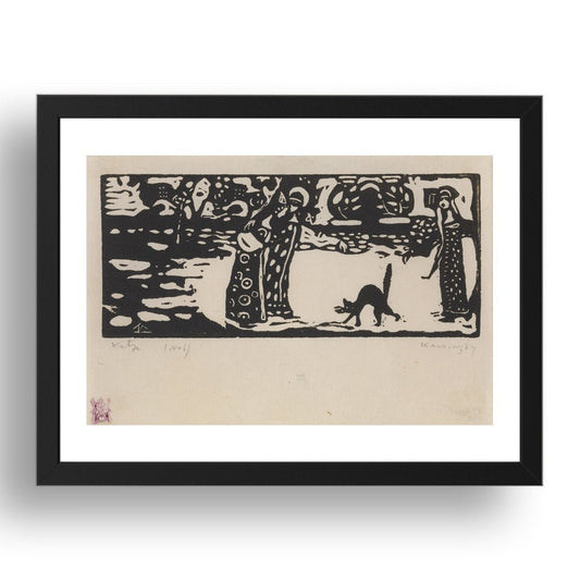  CAT 1907 by Wassily Kandinsky, 17x13" Frame