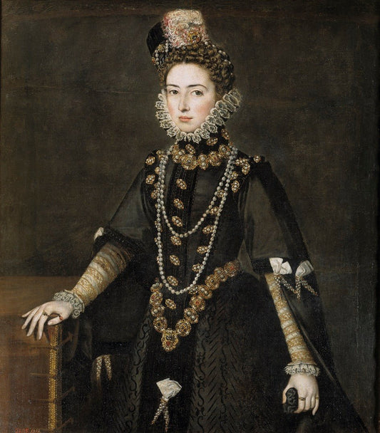 Catalina Micaela de Austria, Duchess of Savoy, vintage artwork by Alonso Sanchez Coello, A3 (16x12") Poster Print