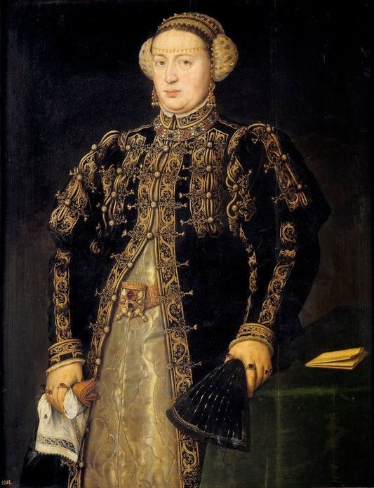 Caterlina of Austria, Wife of Juan III of Portugal, vintage artwork by Anthonis Mor, A3 (16x12") Poster Print