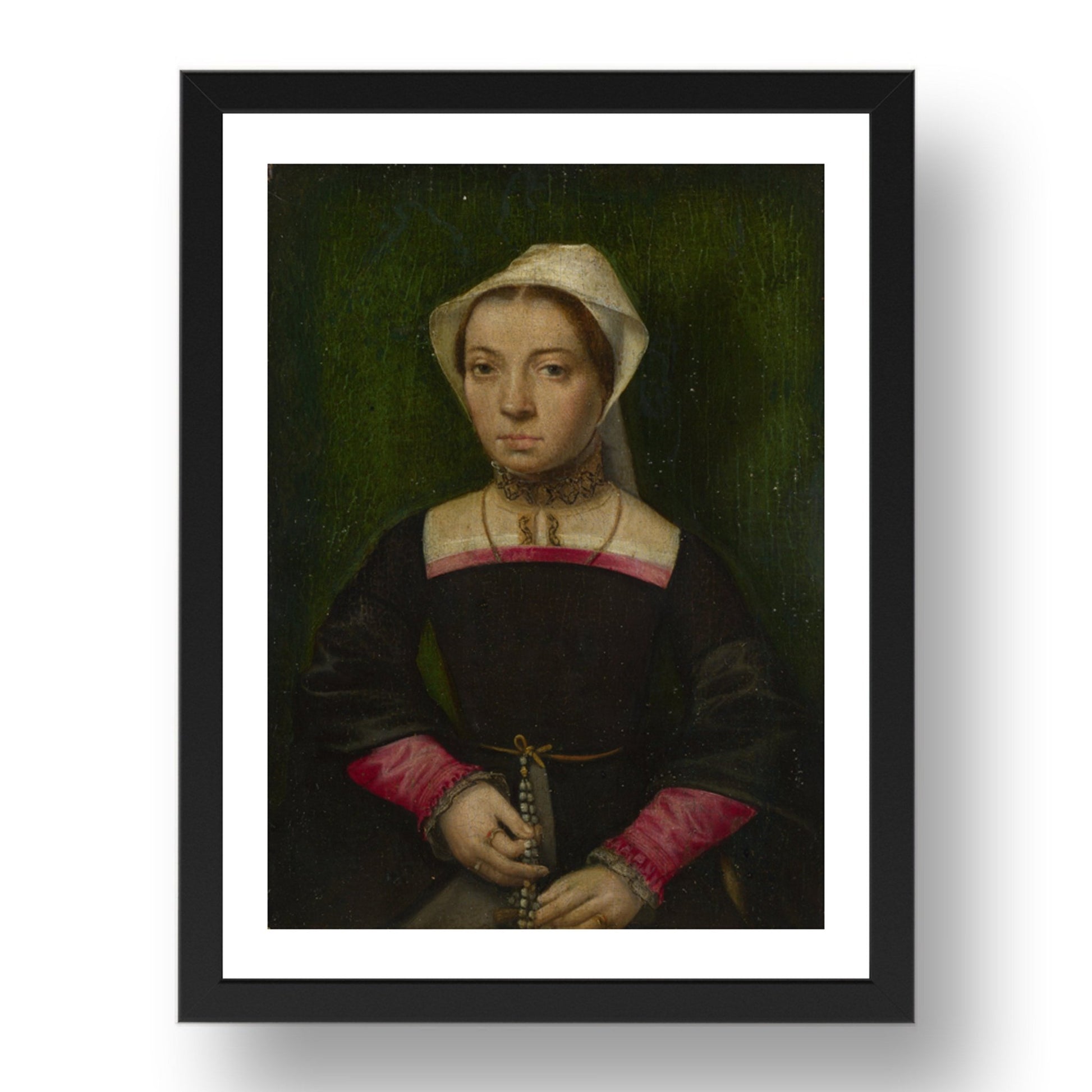 Catharina van Hemessen: A Lady with a Rosary, Poster in 17x13"(A3) Frame