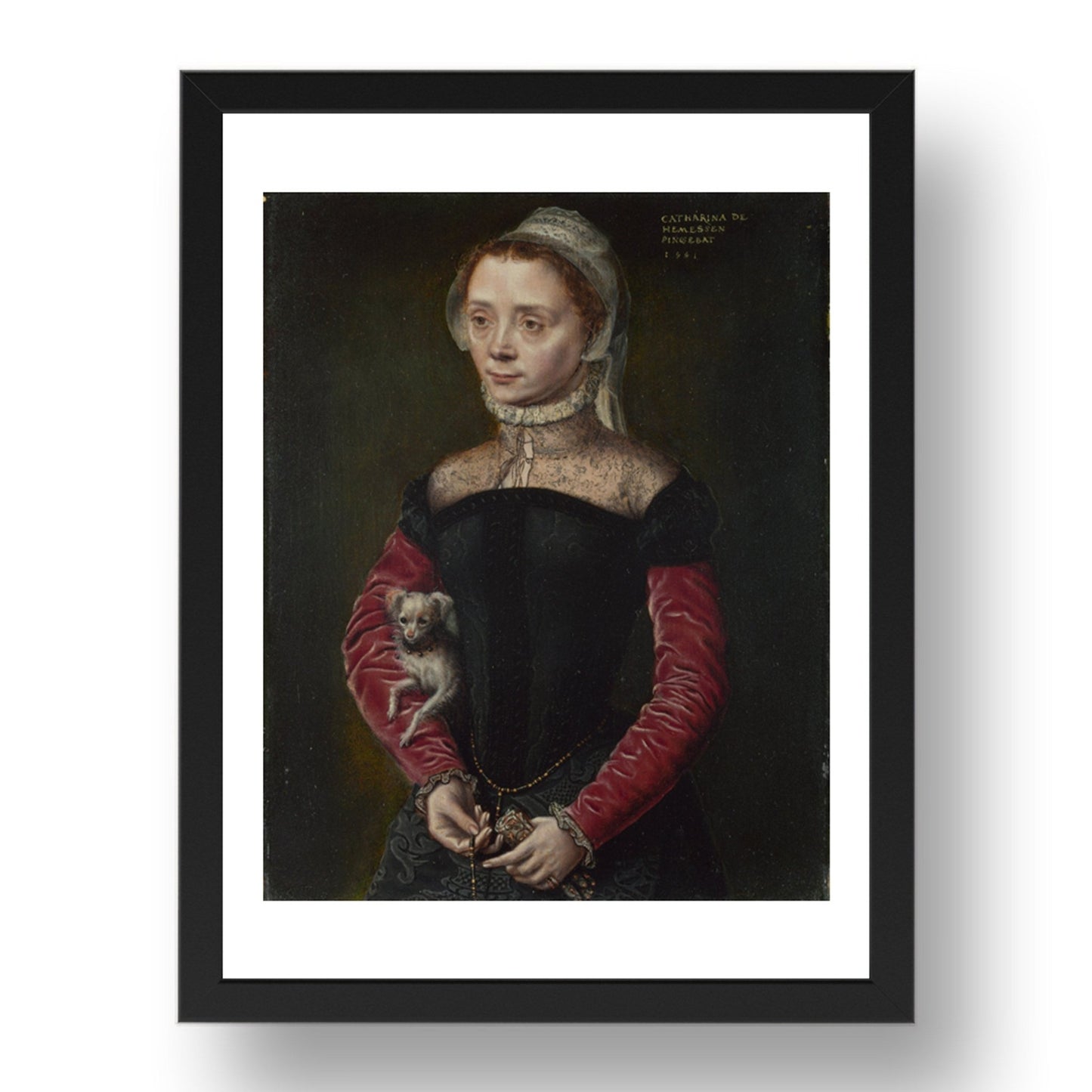 Catharina van Hemessen: Portrait of a Lady, Poster in 17x13"(A3) Frame