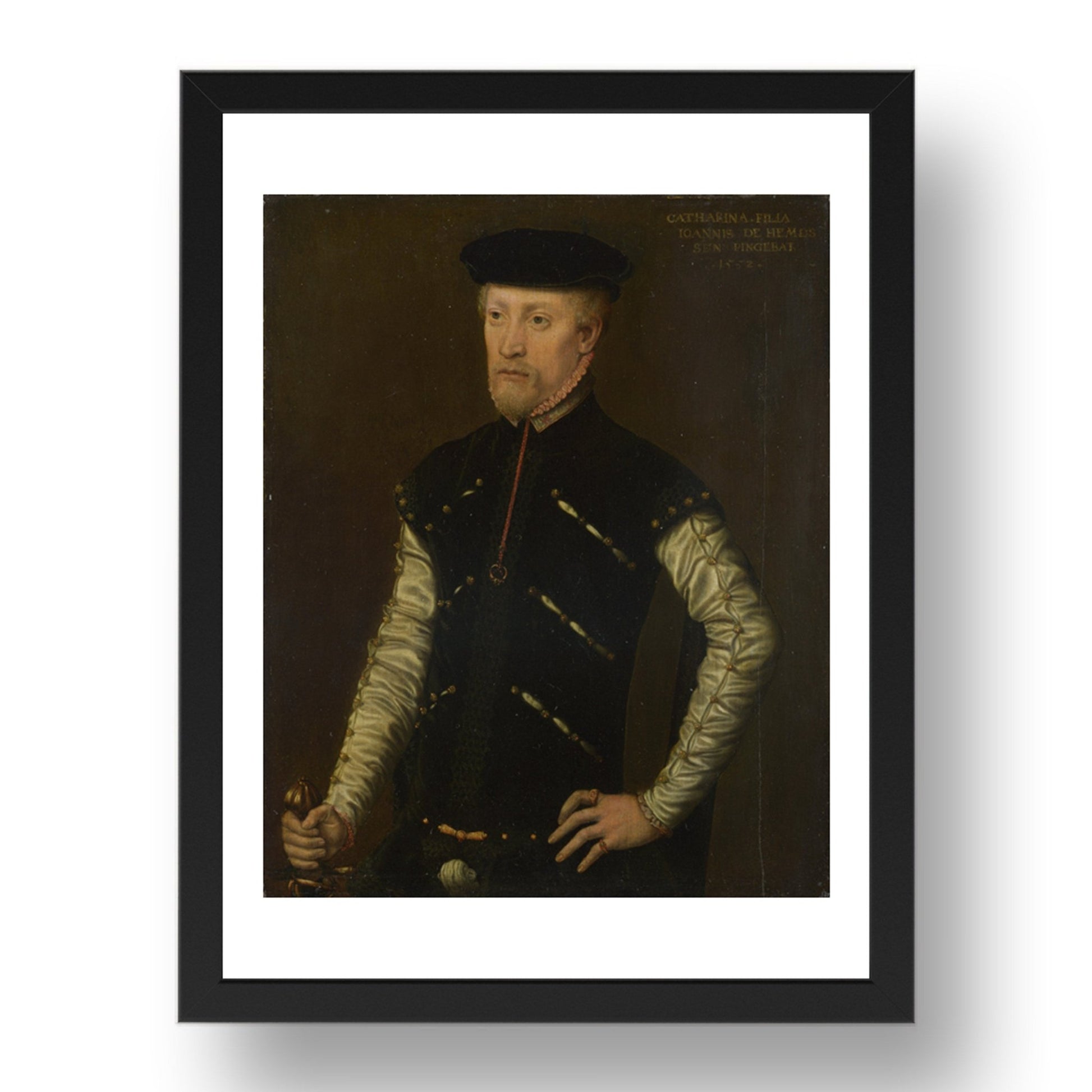 Catharina van Hemessen: Portrait of a Man, Poster in 17x13"(A3) Frame