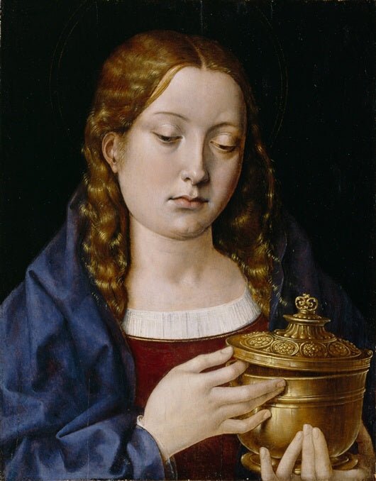Catherine of Aragon as Mary Magdalene, vintage artwork by Michel Sittow, A3 (16x12") Poster Print