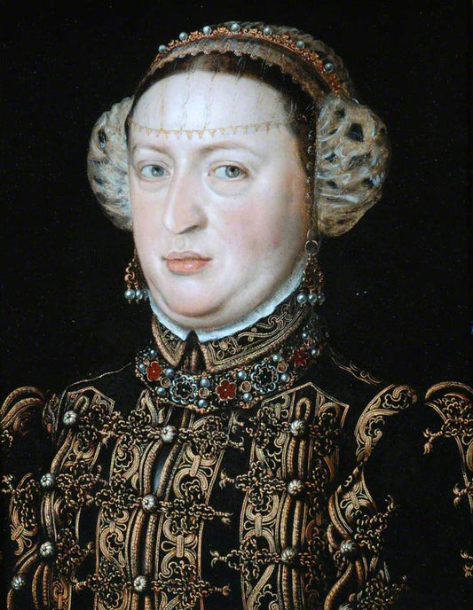Catherine of Austria (1507–1578), Queen of Portugal (copy of Antonis Mor), vintage artwork by Alonso Sanchez Coello, A3 (16x12") Poster Print
