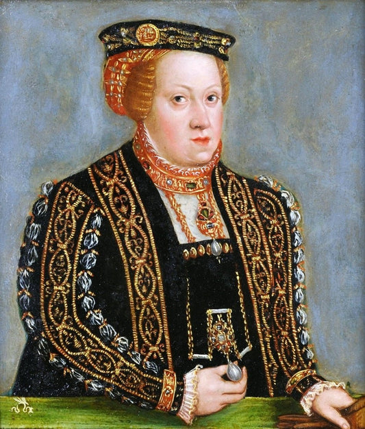 Catherine of Austria, vintage artwork by Lucas Cranach the Younger, A3 (16x12") Poster Print