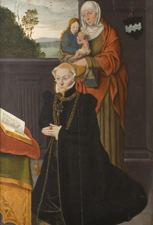 Catherine von Siegen with Saint Anne and the Virgin and Child, vintage artwork by Bartholomäeus Bruyn the Younger, A3 (16x12") Poster Print