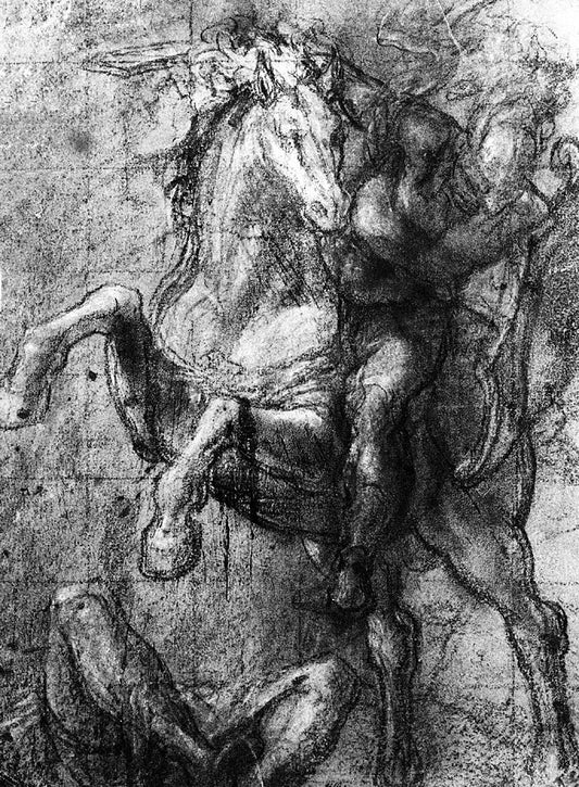 Cavalier over a fallen adversary, vintage artwork by Titian, A3 (16x12") Poster Print