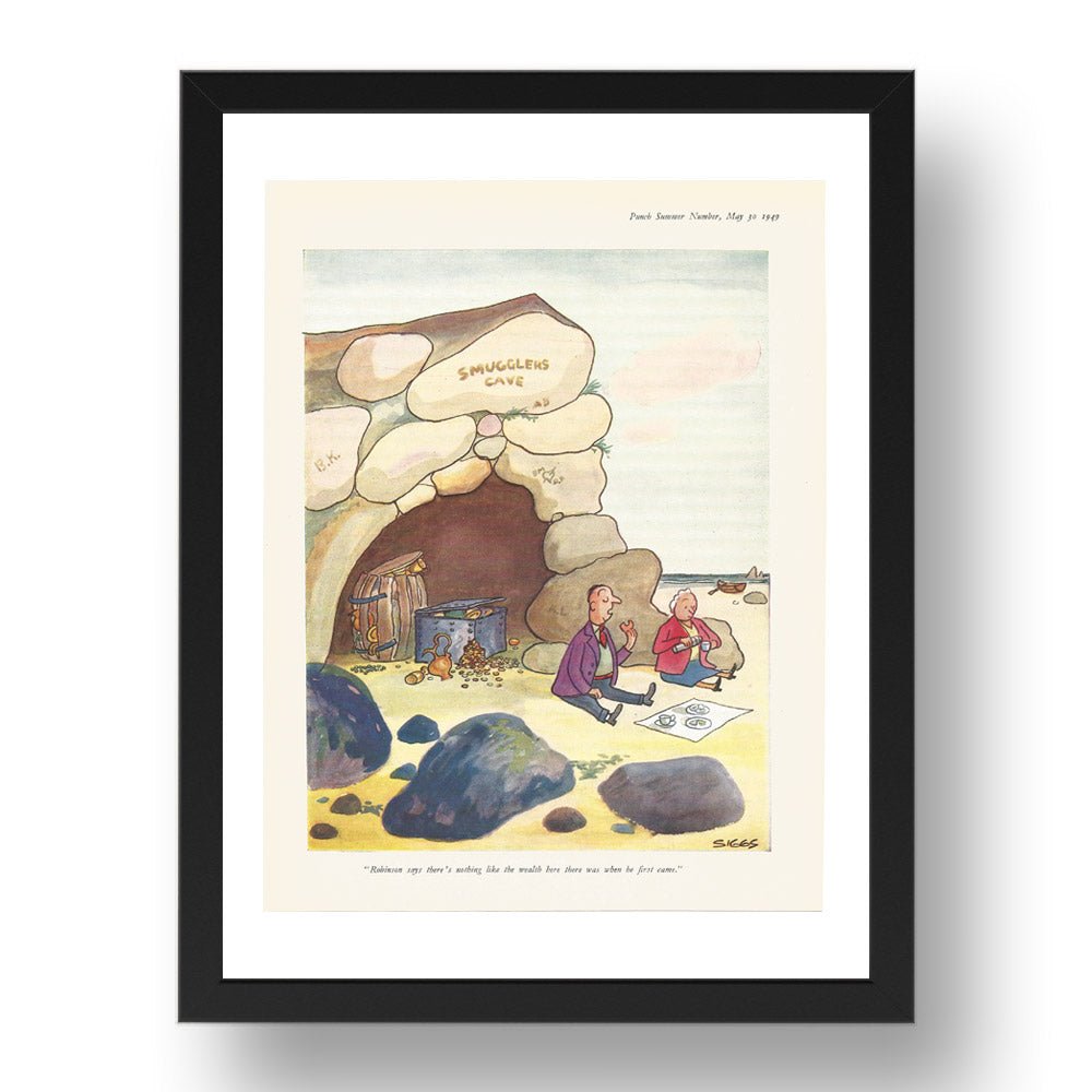 cave 1949, vintage historic poster in 17x13"(A3) Frame