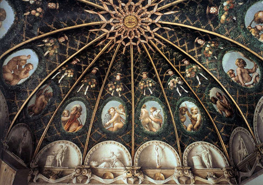 Ceiling of the Camera di San Paolo (partial view), vintage artwork by Correggio, A3 (16x12") Poster Print