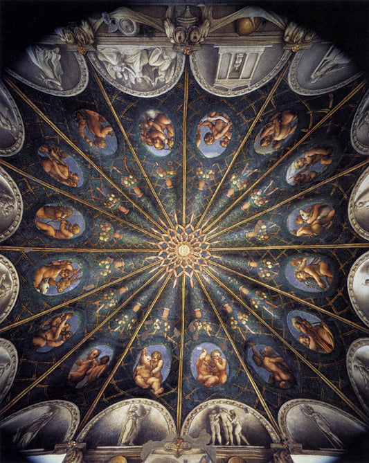 Ceiling of the Camera di San Paolo, vintage artwork by Correggio, A3 (16x12") Poster Print