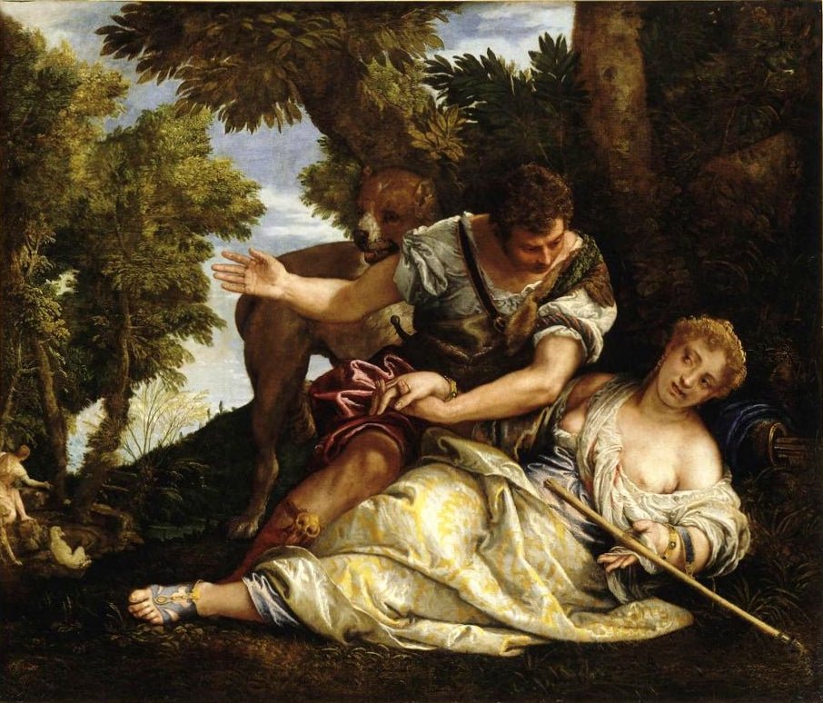 Cephalus and Procris, vintage artwork by Veronese, A3 (16x12") Poster Print