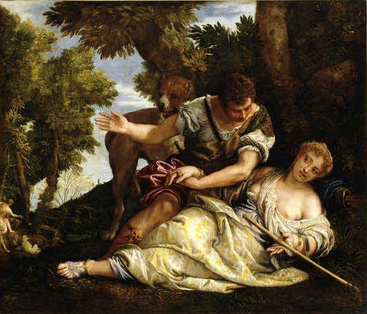 Cephalus and Procris, vintage artwork by Veronese, A3 (16x12") Poster Print